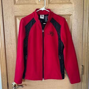 Harley Davidson Red Black Fleece Jacket Medium
